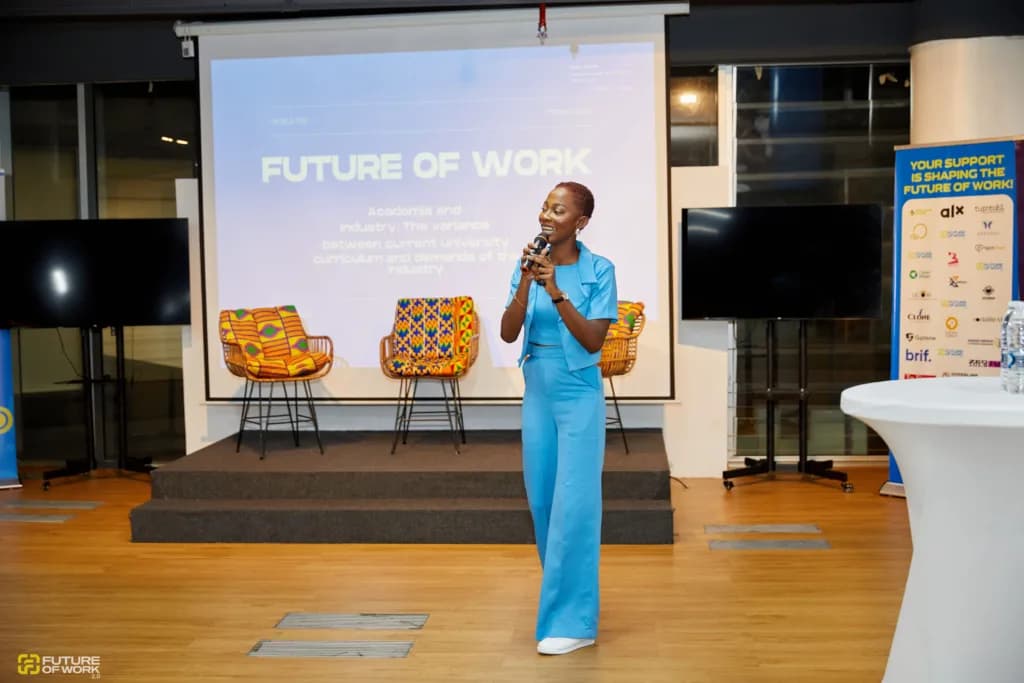 A speaker leading a BeTechConnected Future of Work session
